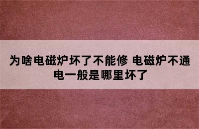 为啥电磁炉坏了不能修 电磁炉不通电一般是哪里坏了